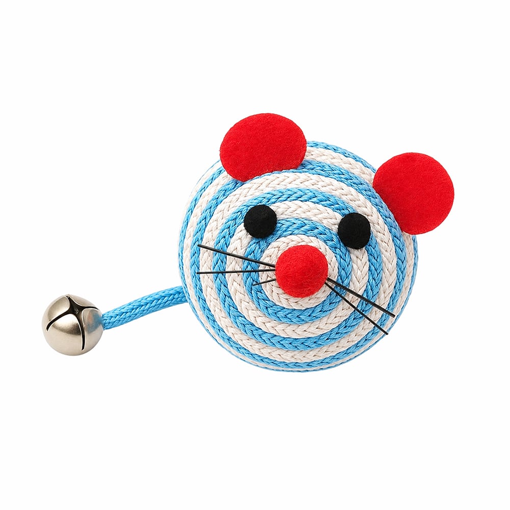 WhiskerWhirl Rope Light Blue Mouse Cat Toy – Fun for Playful Paws! - Helps Feed Hungry Shelter Cats in Need