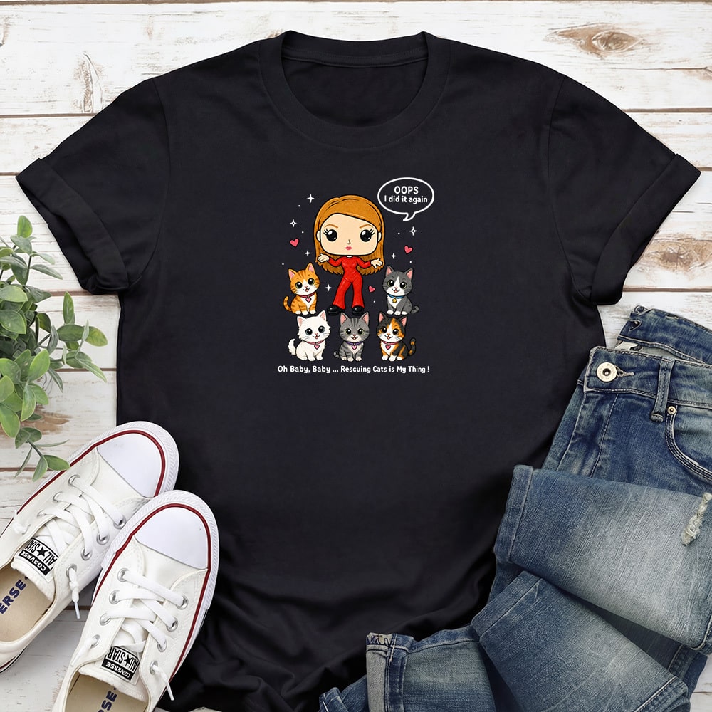 Oops I Did It Again Cat Rescue Standard Tee Black
