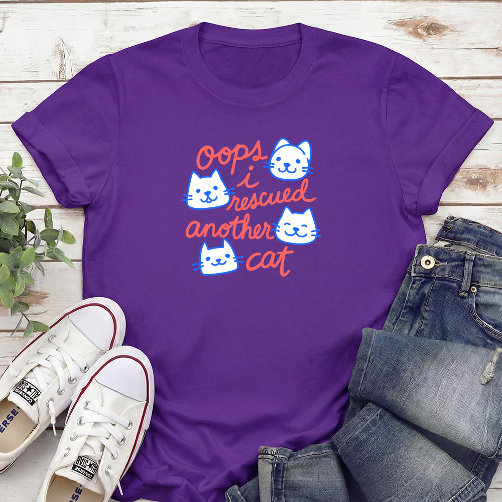 Oops I Rescued Another Cat Standard Tee Purple