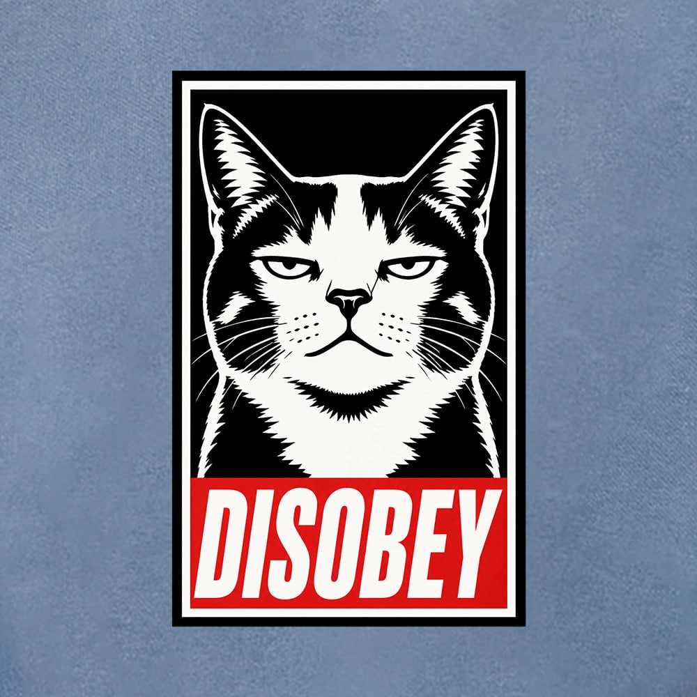 Comfort Colors Cat Disobey Premium Sweatshirt - Denim - Image 2