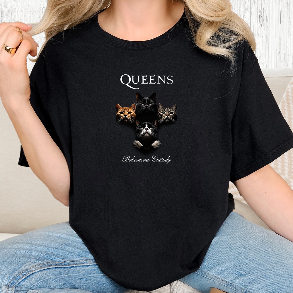 Comfort Colors Bohemeow Catsody Vintage Washed Tee - Black