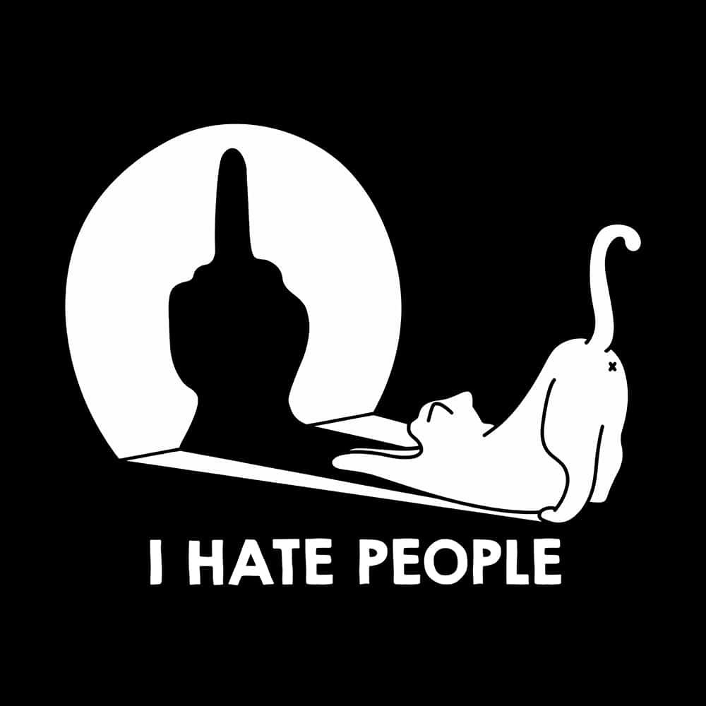 I Hate People Yoga Standard Tee Black - Image 2