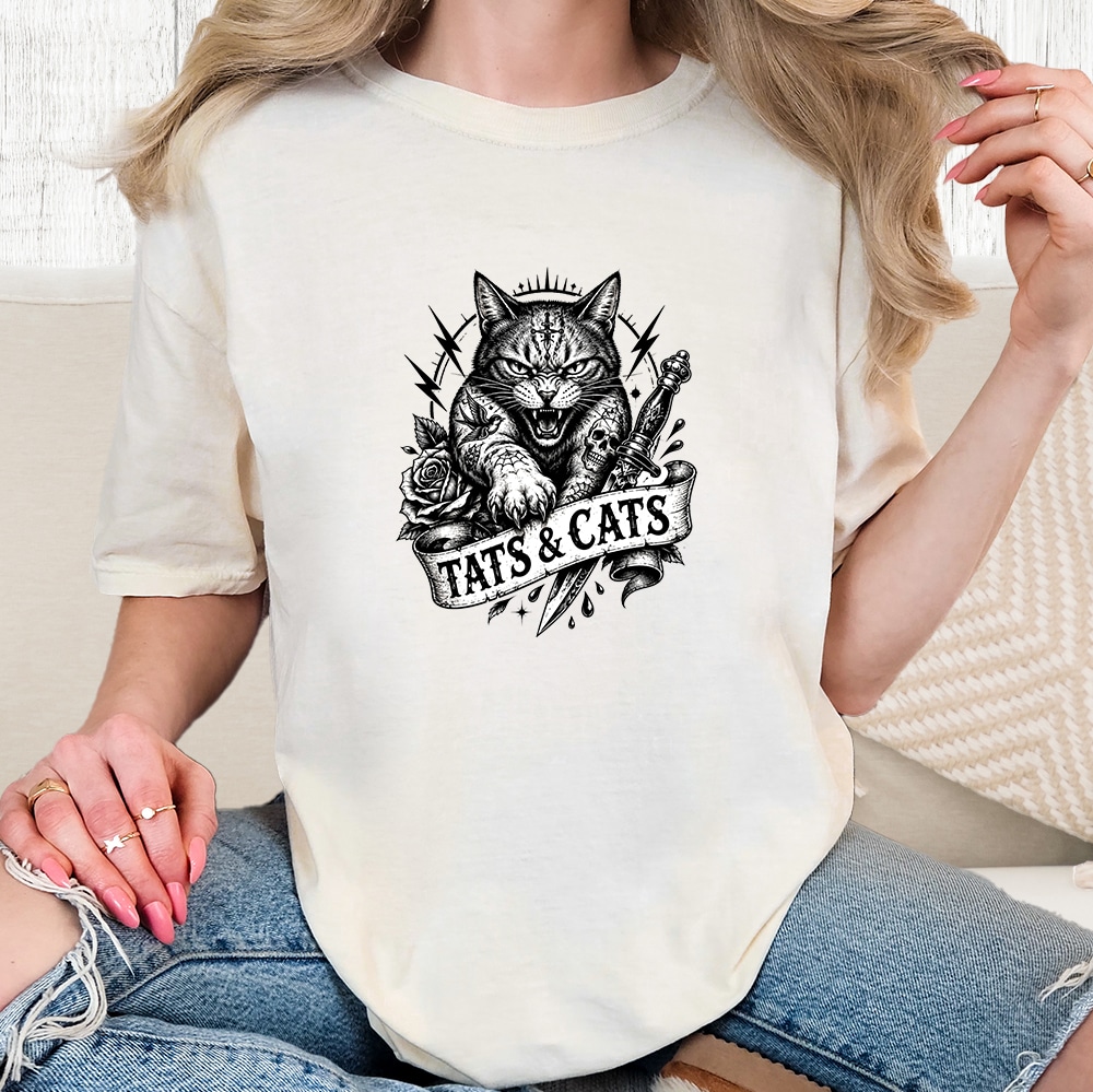 Comfort Colors TATS & CATS Vintage Washed Tee - Ivory