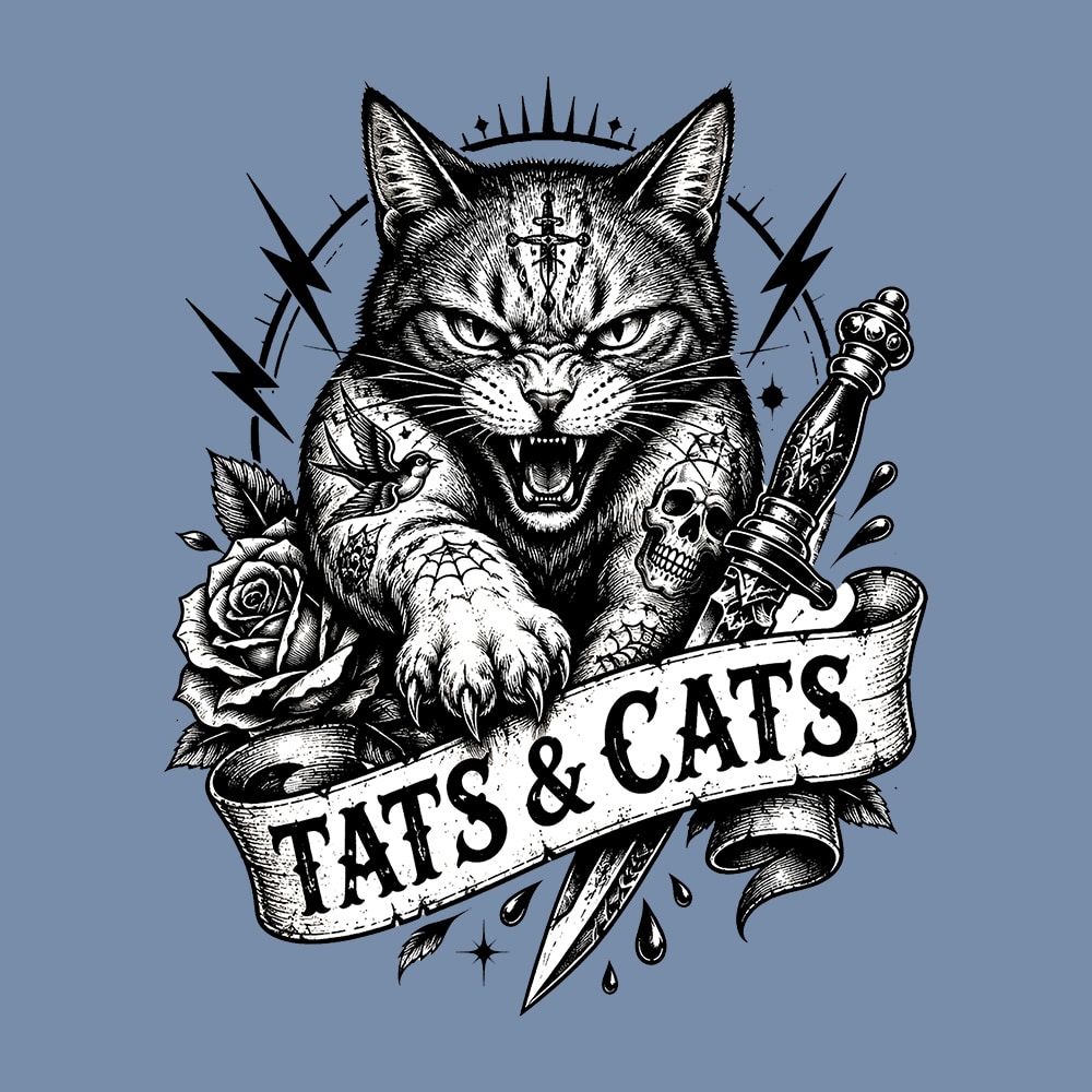 Comfort Colors TATS & CATS Premium Sweatshirt - Blue Jean - Image 2