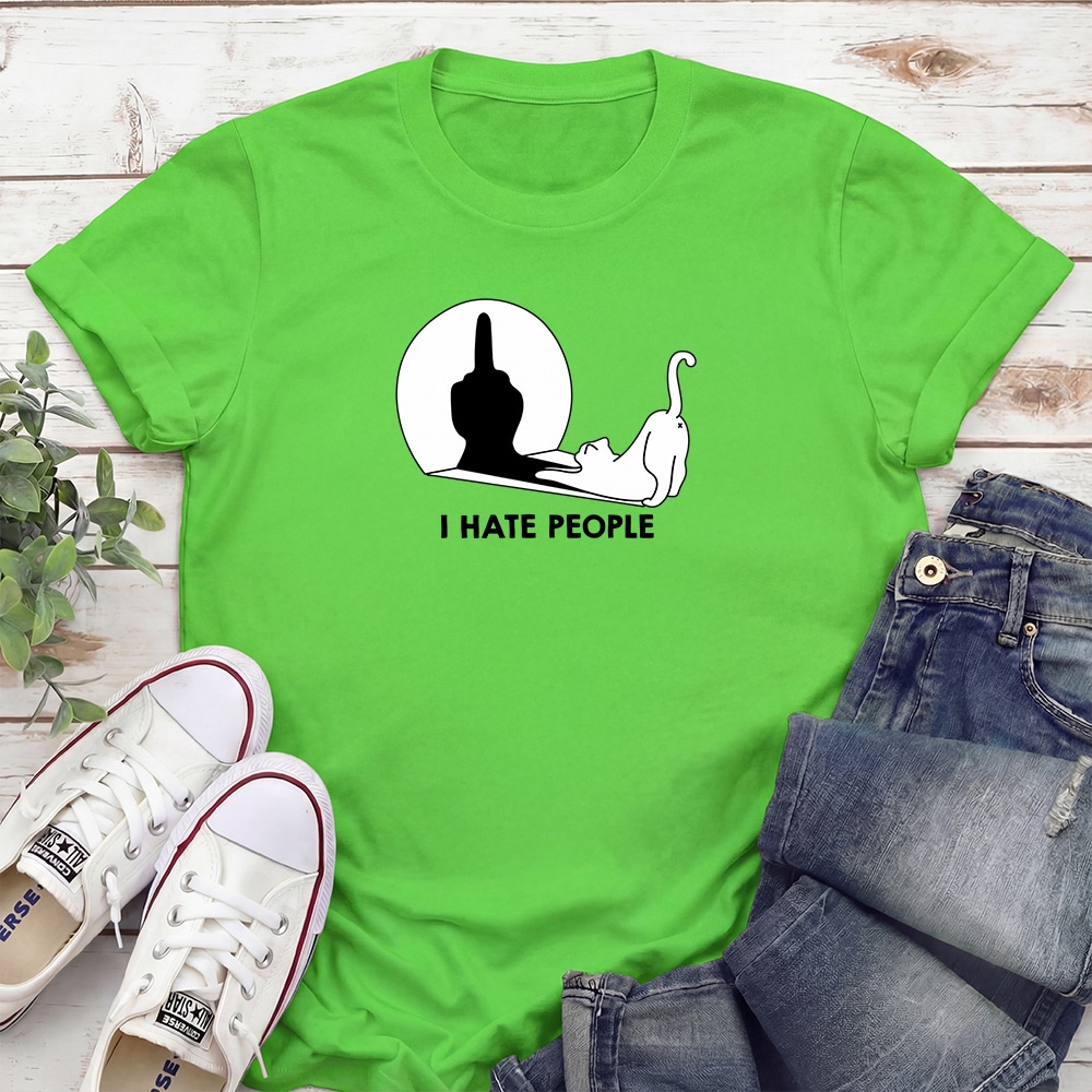 I Hate People Yoga Standard Tee Electric Green