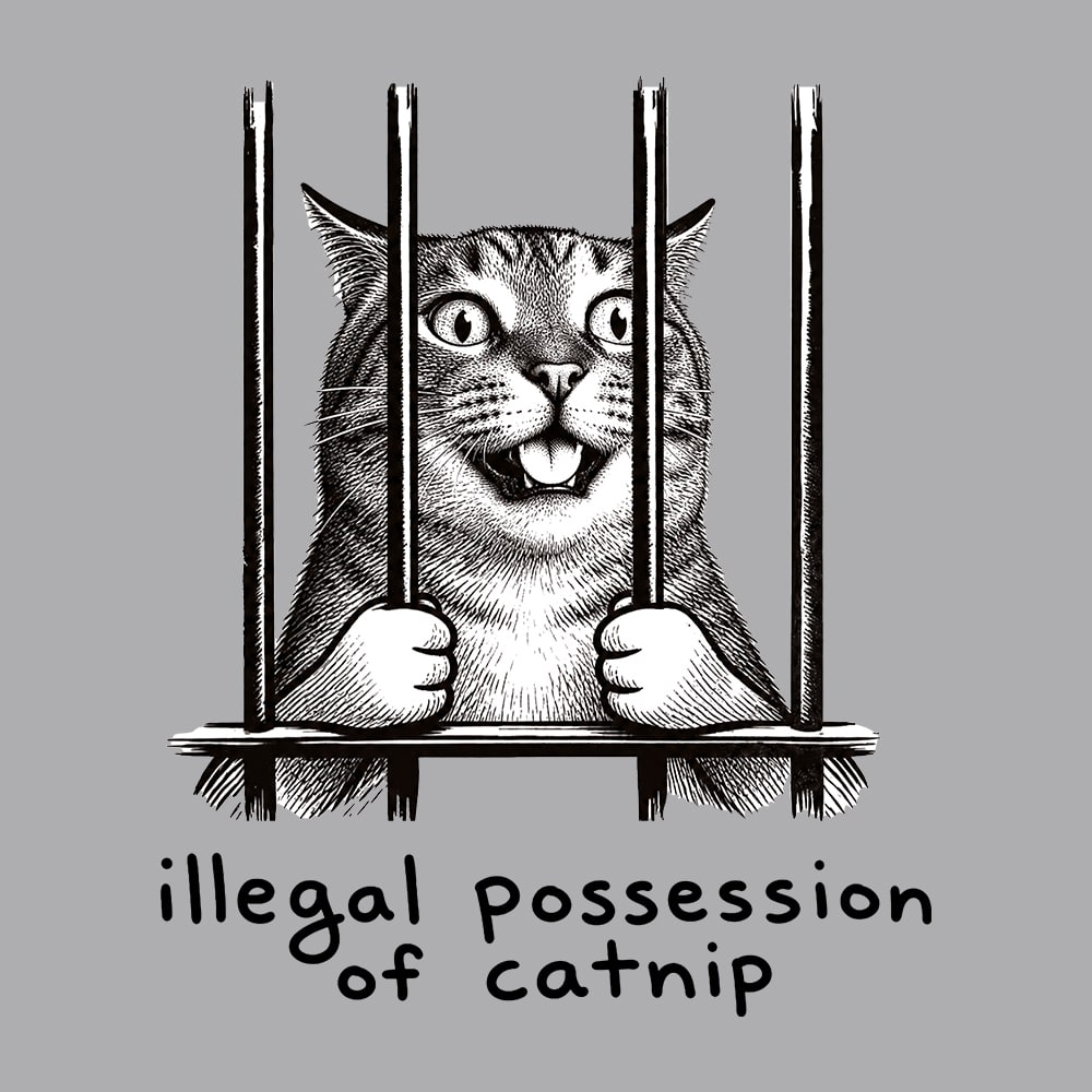 Illegal Possession Of Catnip Standard Tee Heather Grey - Image 2