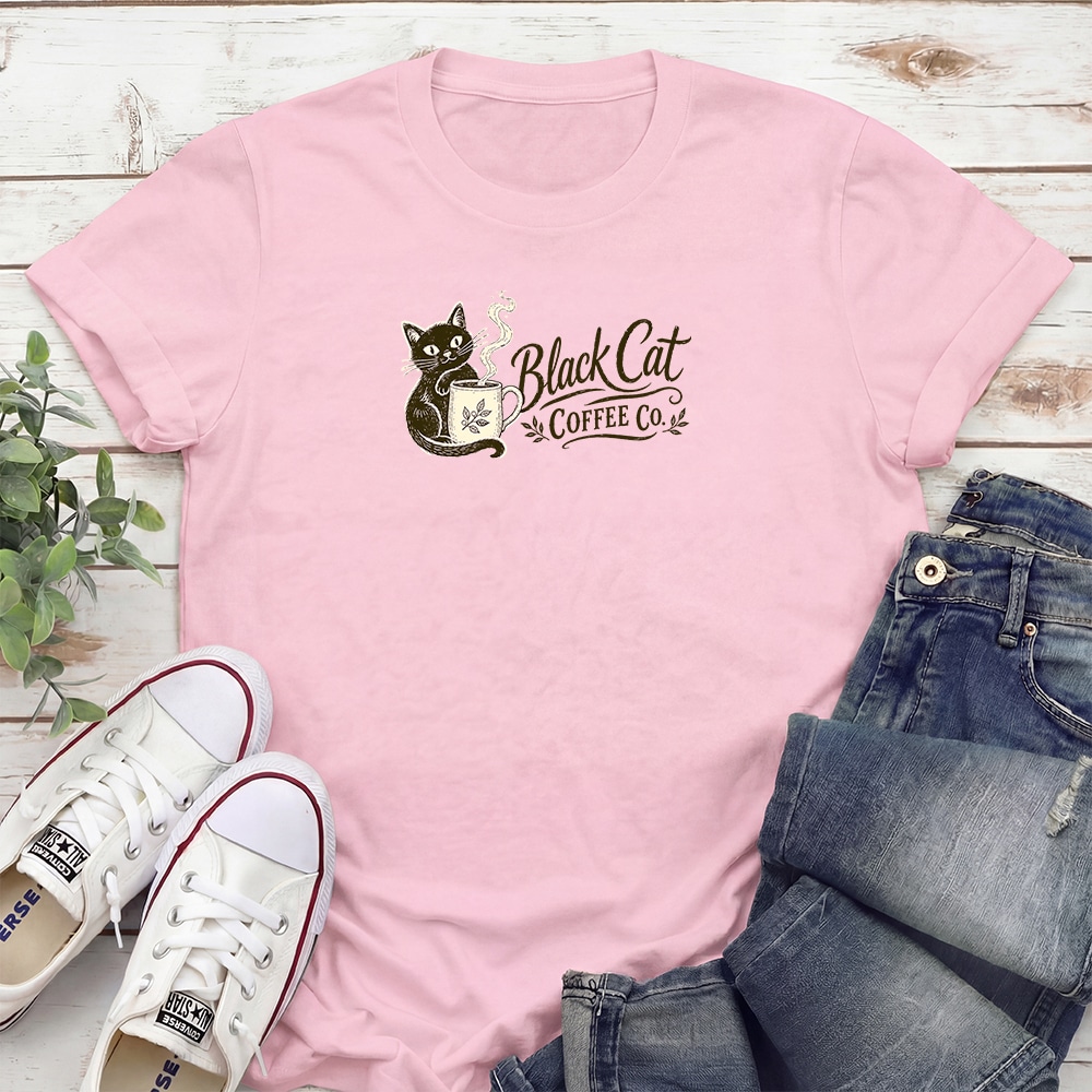 Black Cat Coffee Co. Standard Tee Light Pink