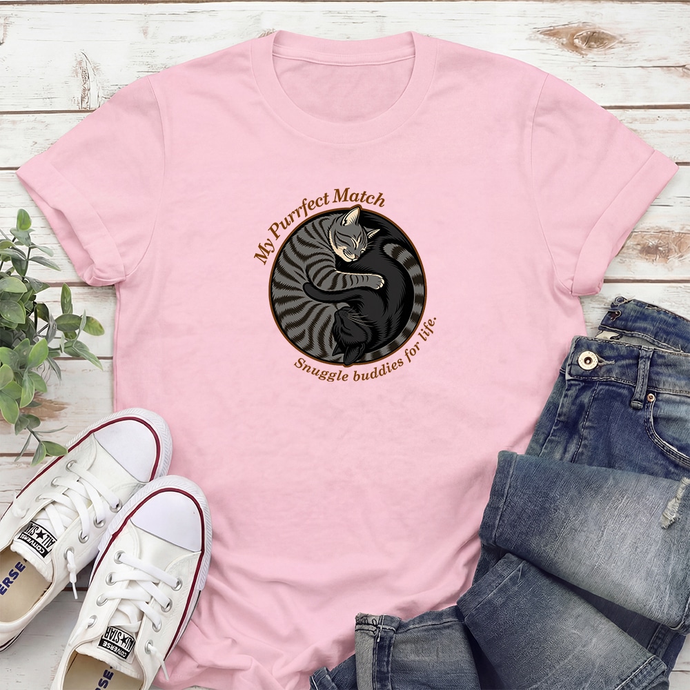 Purrfect Match Standard Tee Light Pink