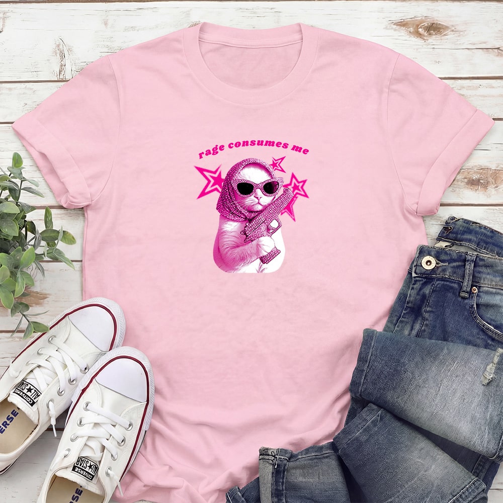 Rage Consumes Me Standard Tee Light Pink