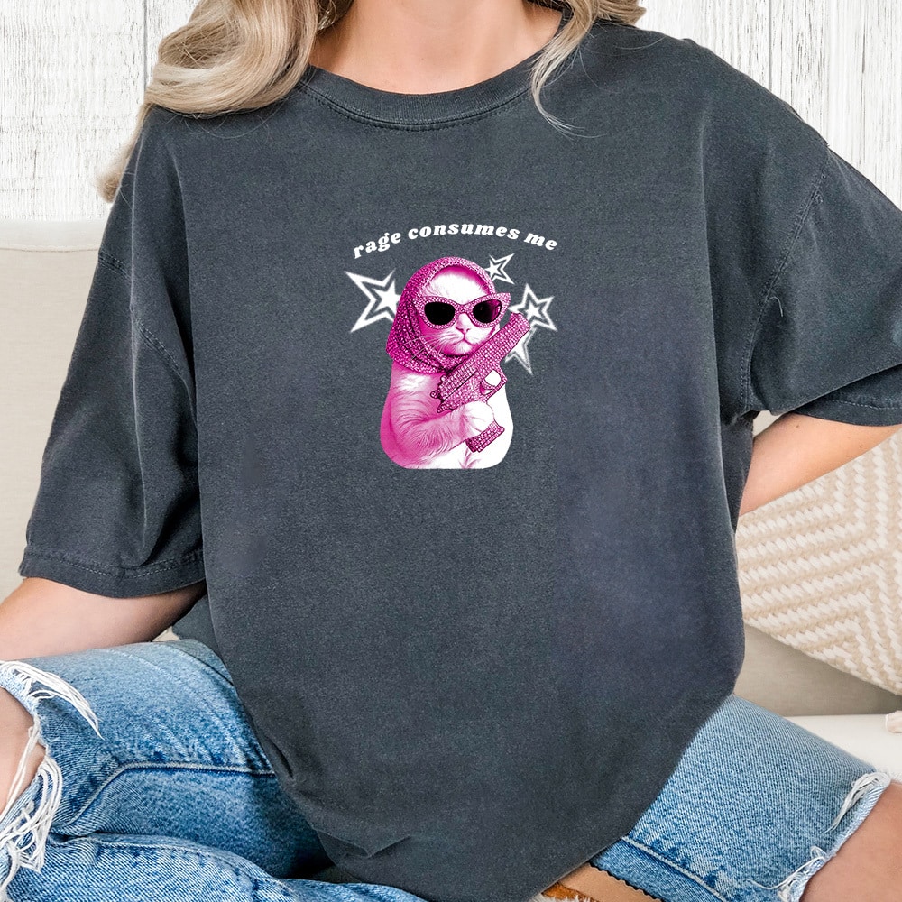 Comfort Colors Rage Consumes Me Vintage Washed Tee - Pepper