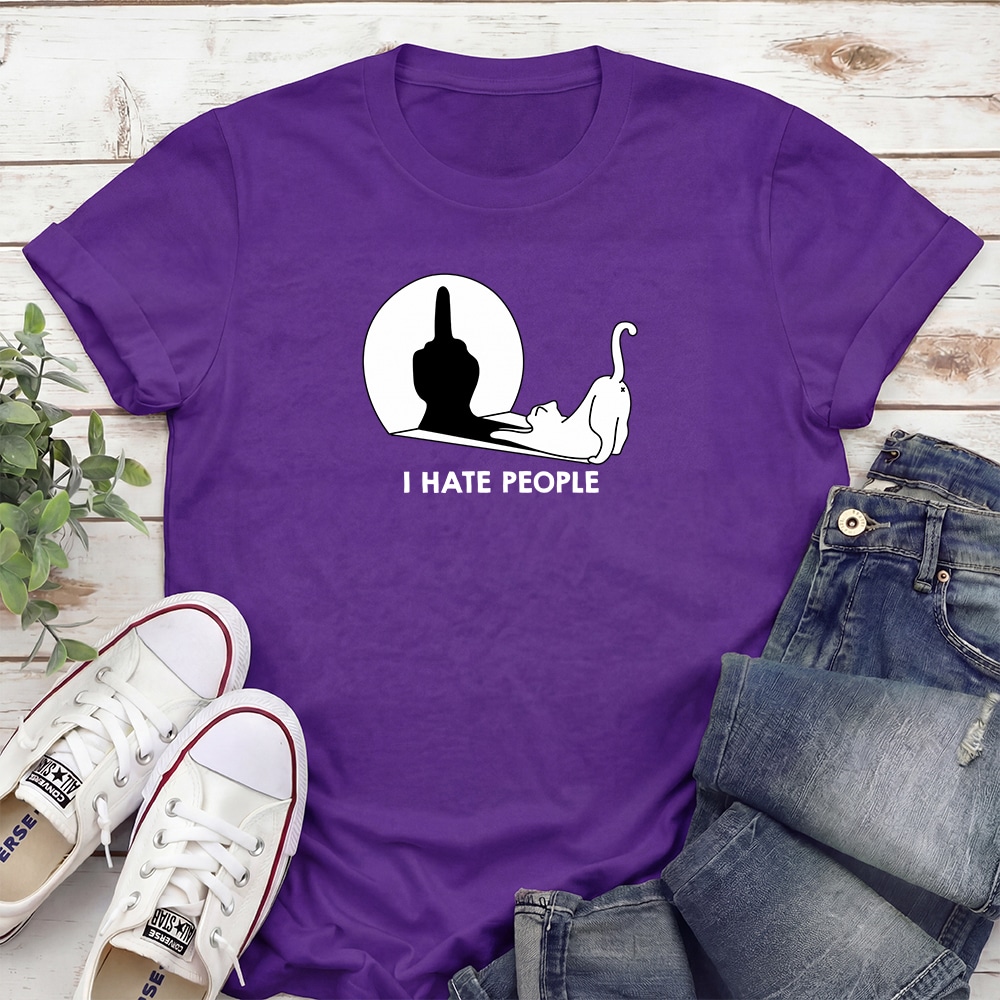 I Hate People Yoga Standard Tee Purple