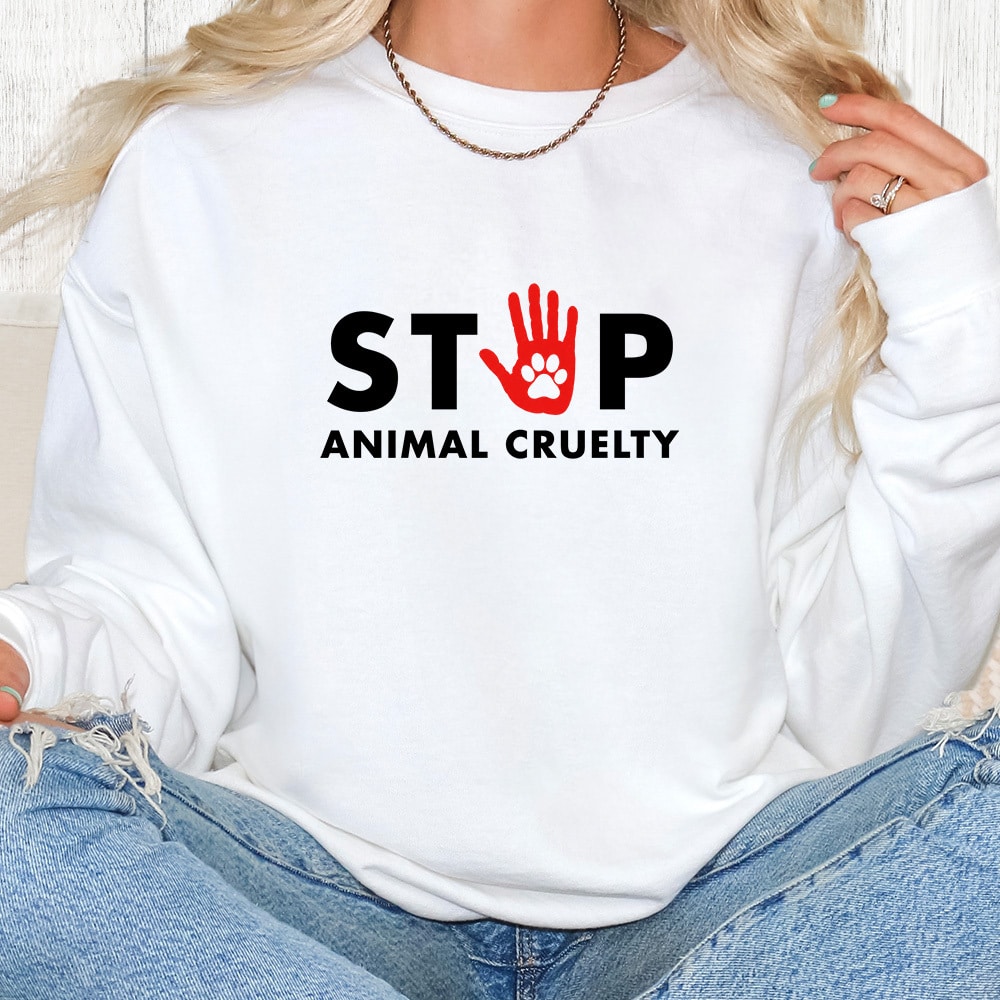 Comfort Colors Stop Animal Cruelty Premium Sweatshirt - White