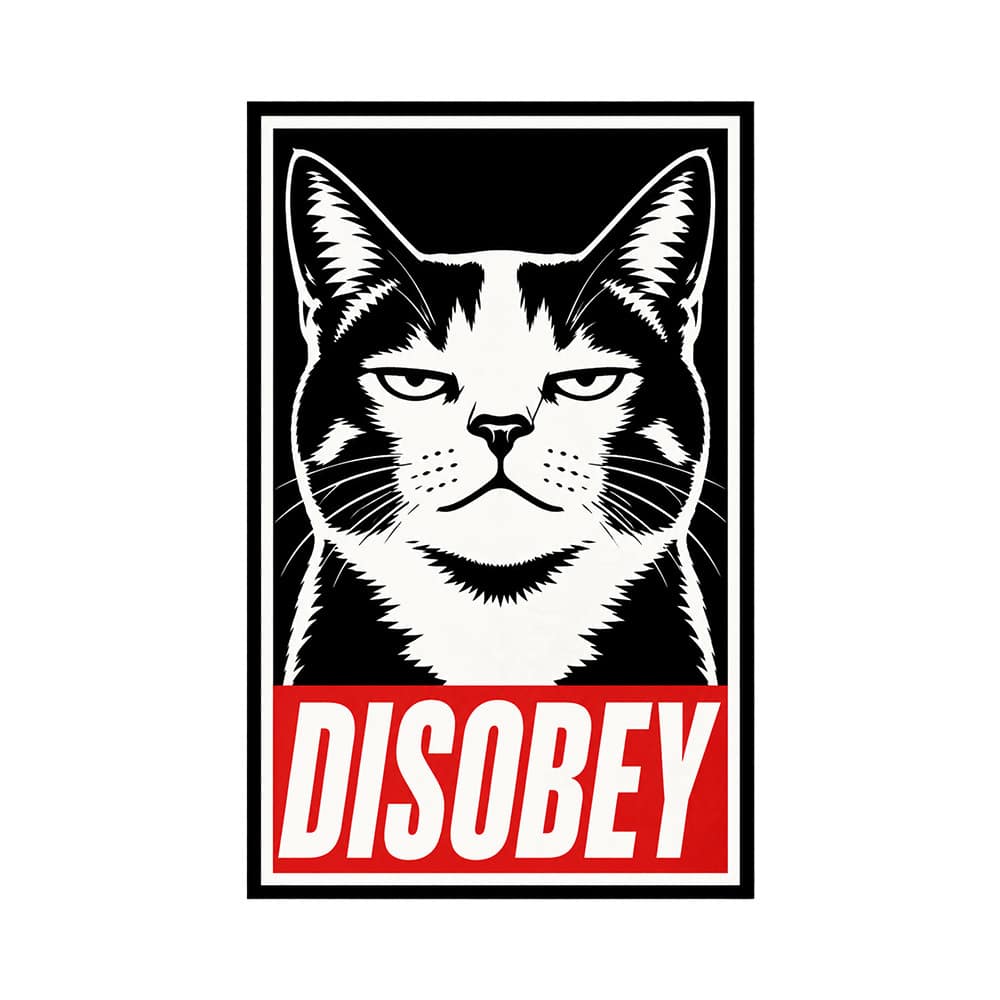 Cat Disobey Standard Tee White - Image 2