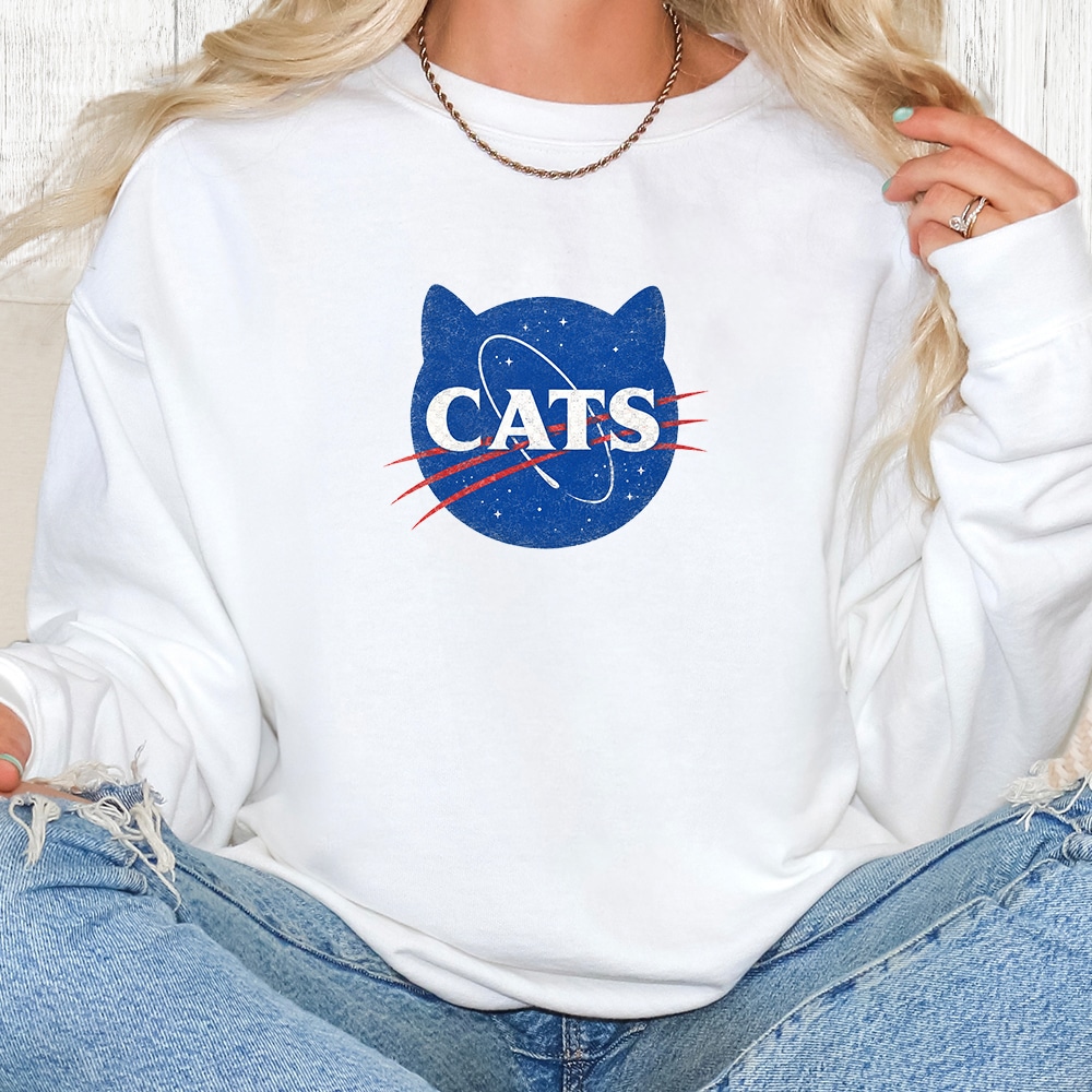 Comfort Colors Nasa Cats Premium Sweatshirt - White