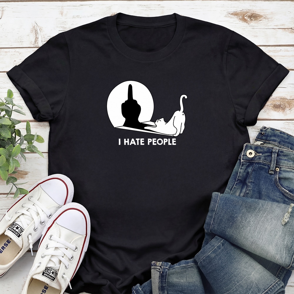 I Hate People Yoga Standard Tee Black