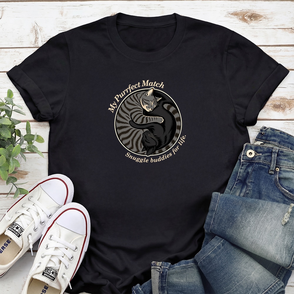 Purrfect Match Standard Tee Black