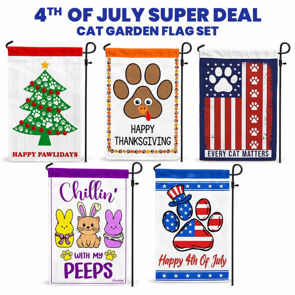 Garden Flag Collection Super Deal – Helps Feed Hungry Shelter Cats in Need