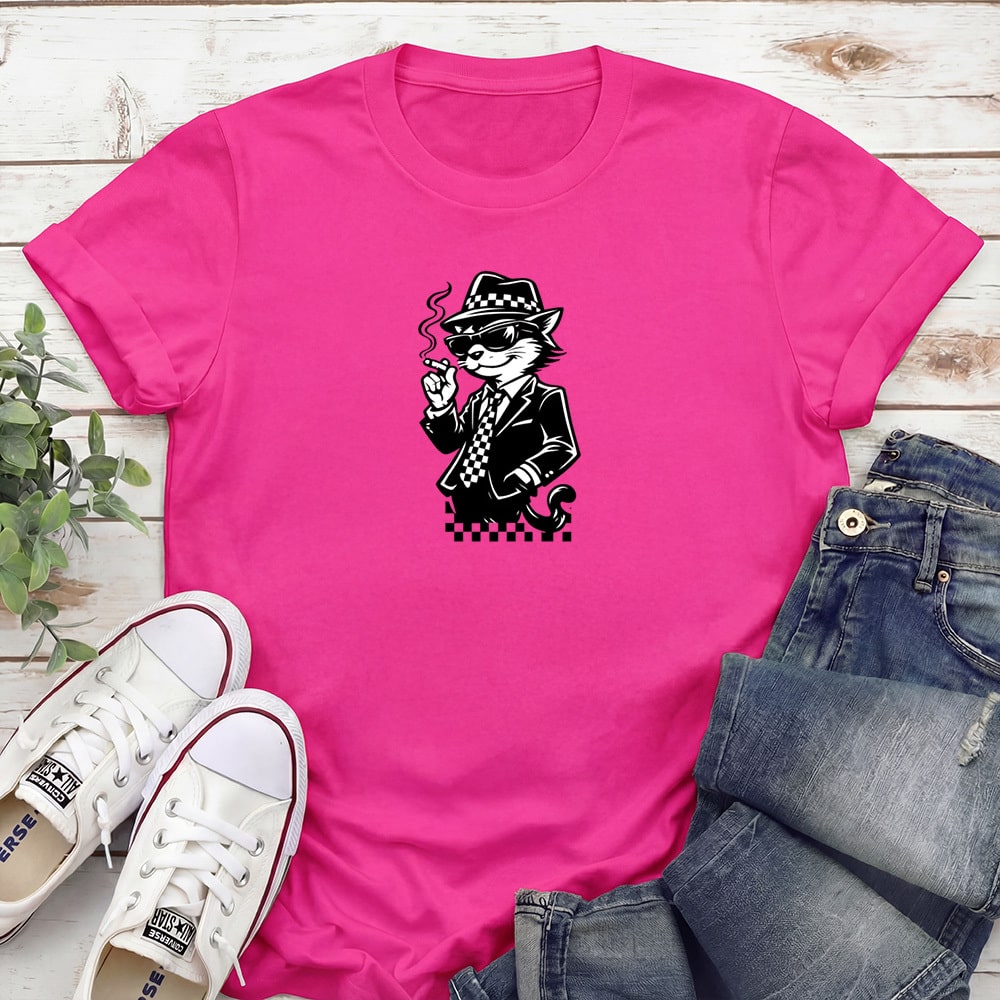 Ska Cool Cat Standard Tee Pink