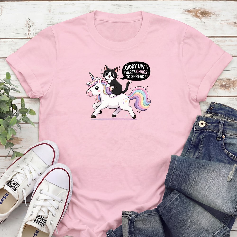 Giddy Up There’s Chaos To Spread Standard Tee Light Pink