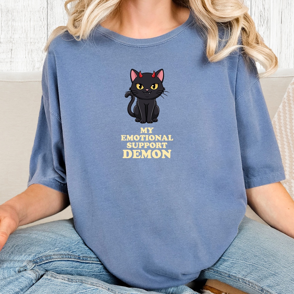 Comfort Colors Emotional Support Human Vintage Washed Tee - Blue Jean