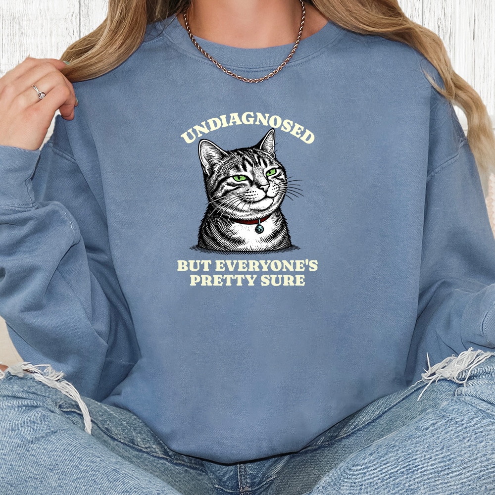 Comfort Colors Undiagnosed But Everyone’s Pretty Sure Premium Sweatshirt - Blue Jean