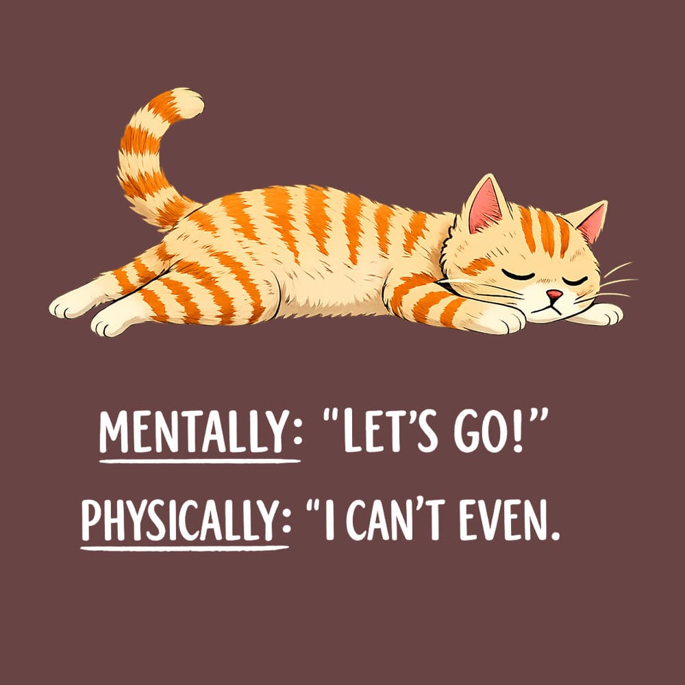 Lazy Kitty Standard Tee Brown - Image 2