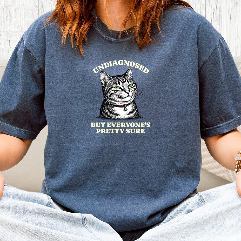 Comfort Colors Undiagnosed But Everyone’s Pretty Sure Vintage Washed Tee - Denim