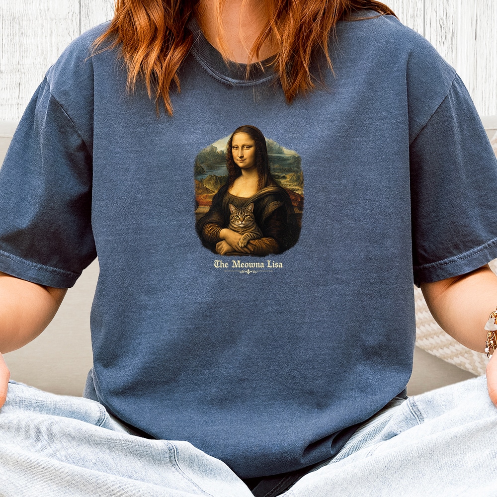 Comfort Colors The Meowna Lisa Vintage Washed Tee - Denim