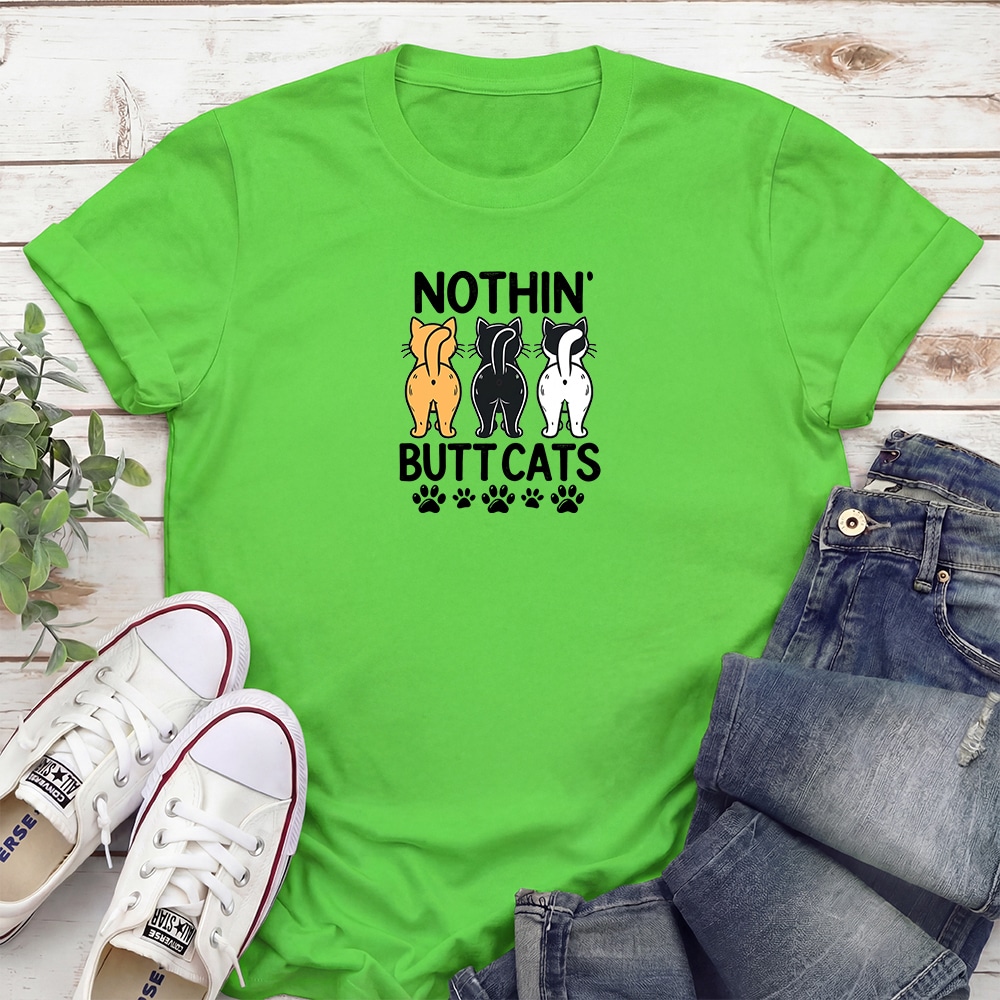 Nothing Butt Cats Standard Tee Electric Green