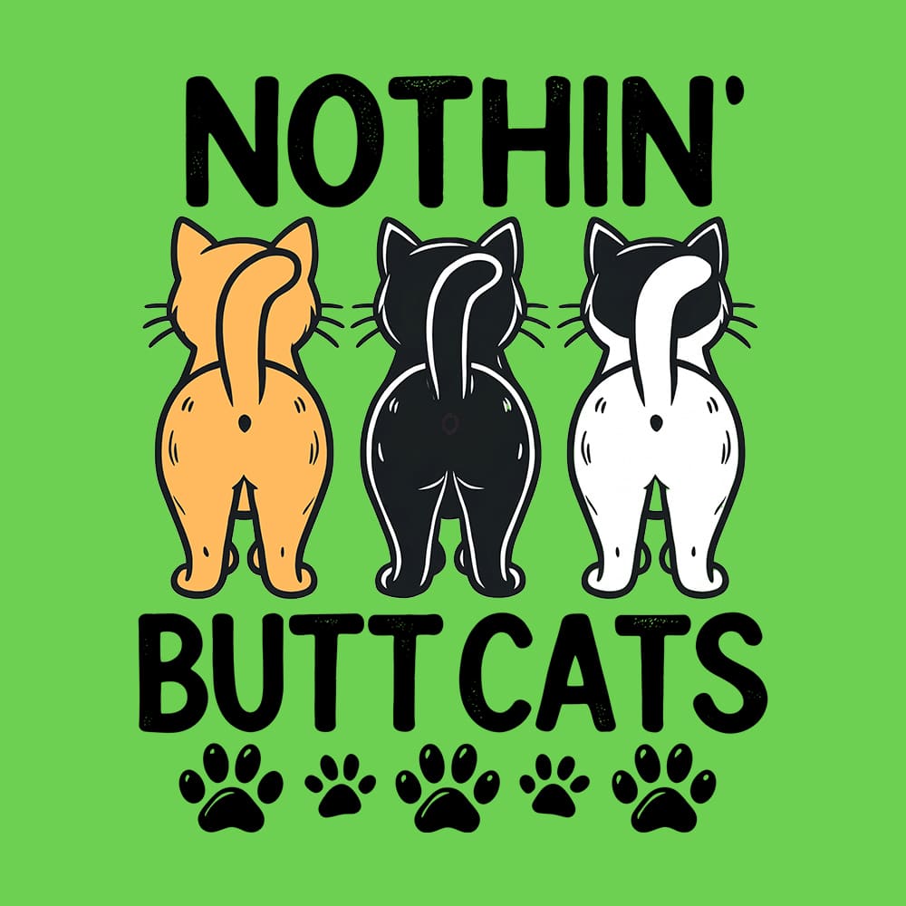 Nothing Butt Cats Standard Tee Electric Green - Image 2