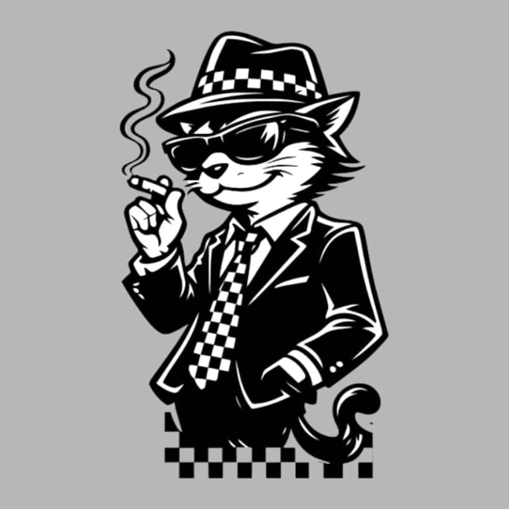 Ska Cool Cat Standard Tee Heather Grey - Image 2