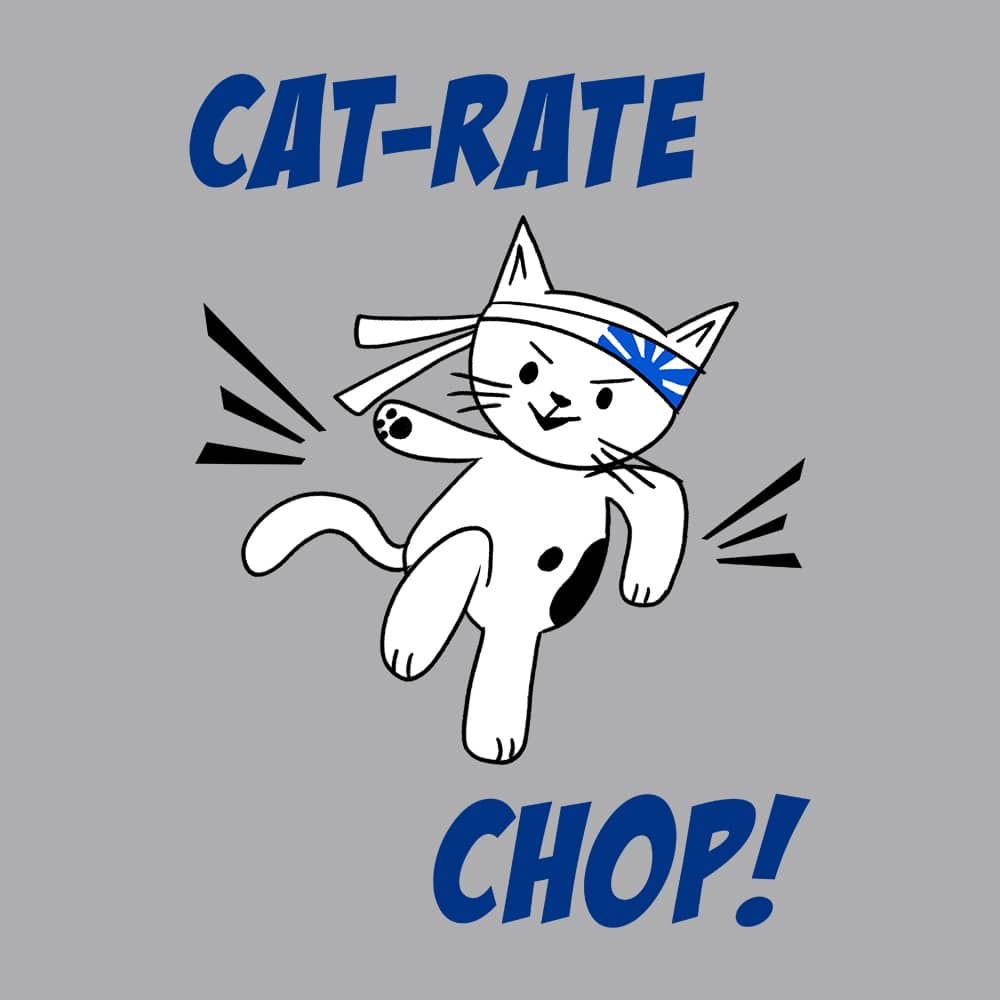 Cat-Rate Chop Standard Tee Heather Grey - Image 2