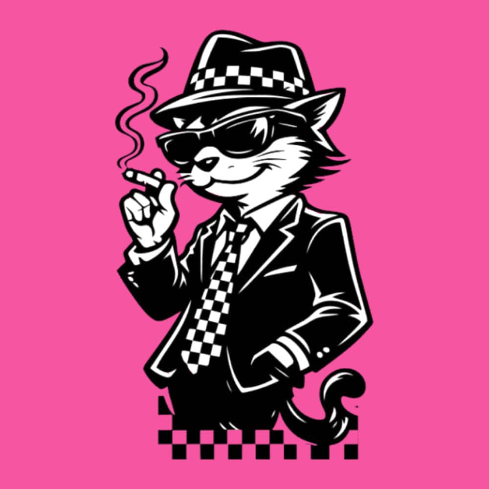 Ska Cool Cat Standard Tee Pink - Image 2