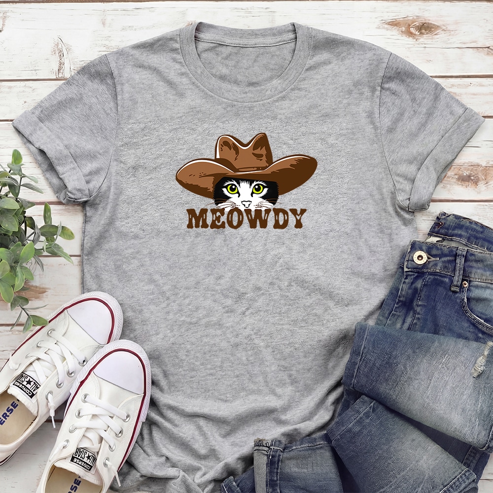 Meowdy Standard Tee Heather Grey