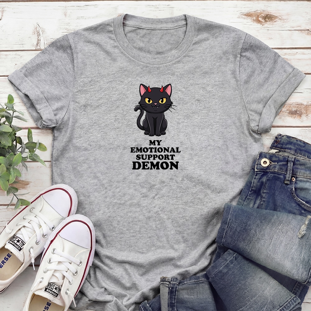 Emotional Support Human Standard Tee Heather Grey