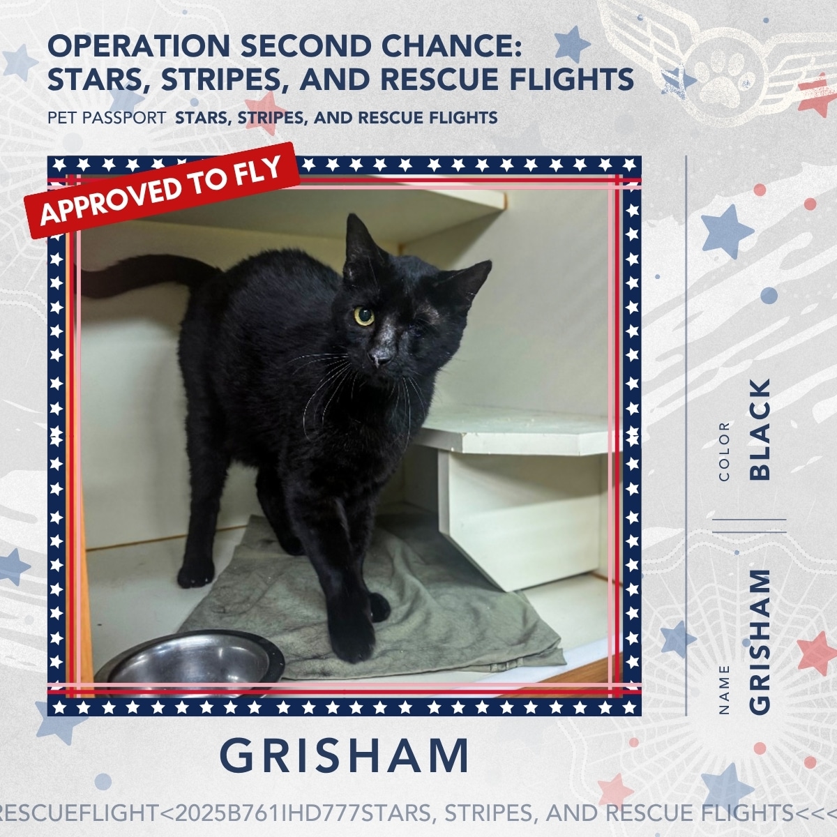 July 2026 Rescue Flight Pet Passports - Grisham