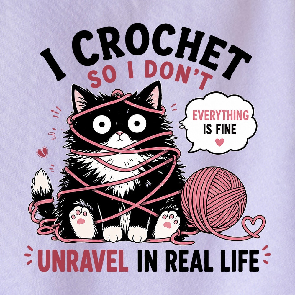 Comfort Colors I Crochet So I Don’t Unravel In Real Life Premium Sweatshirt - Orchid - Image 2