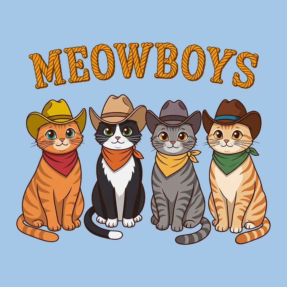 Meowboys Standard Tee Light Blue - Image 2