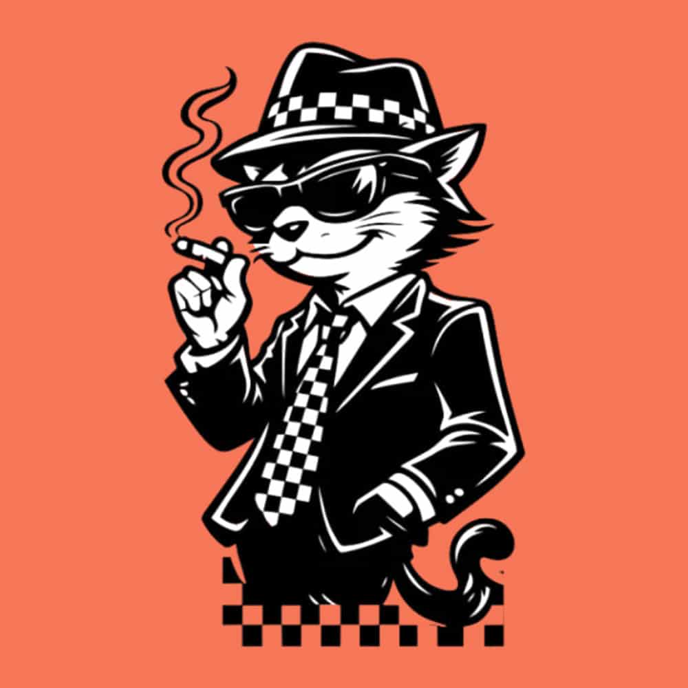 Ska Cool Cat Standard Tee Orange - Image 3