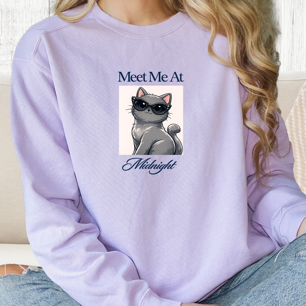 Comfort Colors Meet Me At Midnight Premium Sweatshirt - Orchid