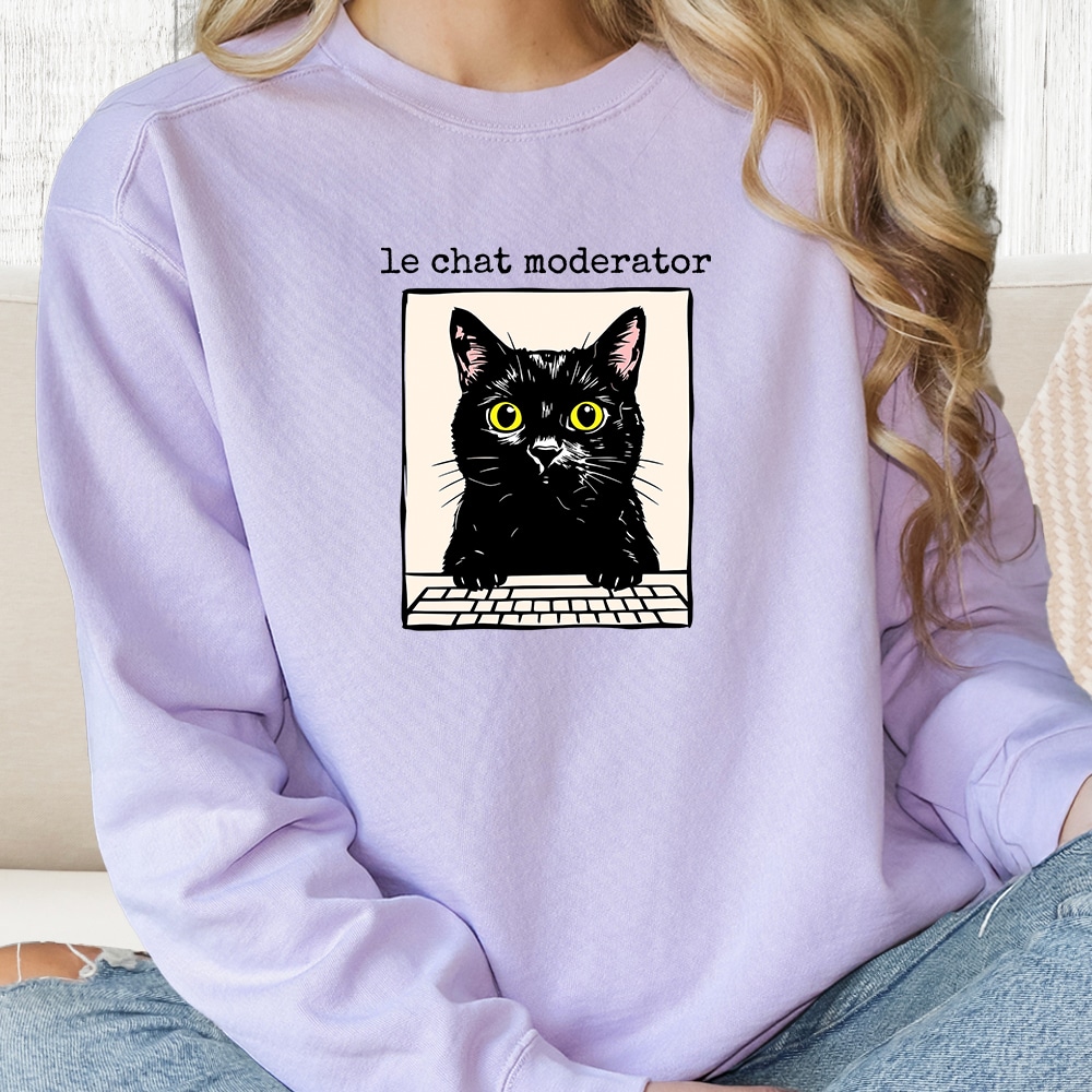 Comfort Colors Le Chat Moderator Premium Sweatshirt - Orchid