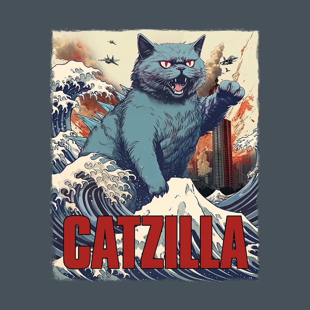 Comfort Colors Catzilla Premium Sweatshirt - Pepper - Image 2