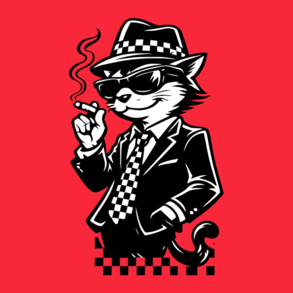 Ska Cool Cat Standard Tee Red - Image 2
