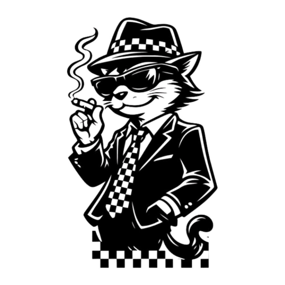 Ska Cool Cat Standard Tee White - Image 2