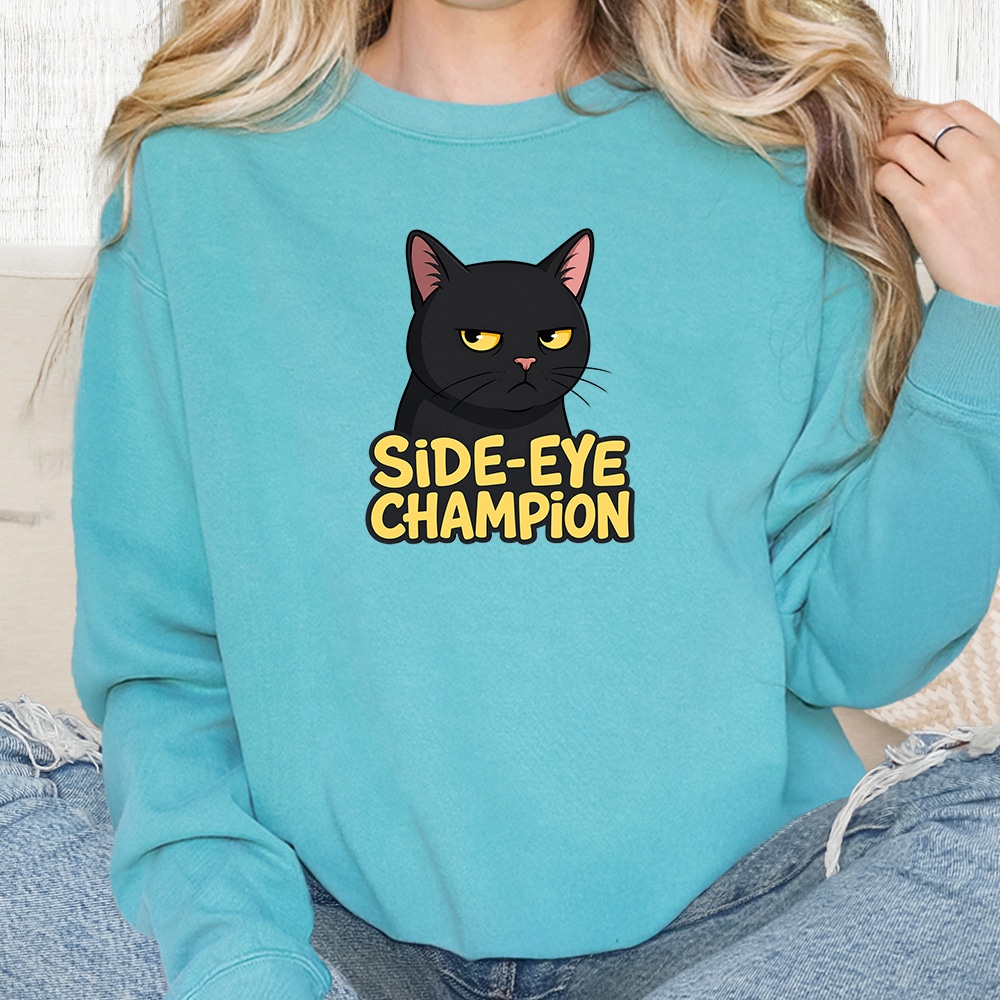 Comfort Colors Side Eye Champion Premium Sweatshirt - Seafoam
