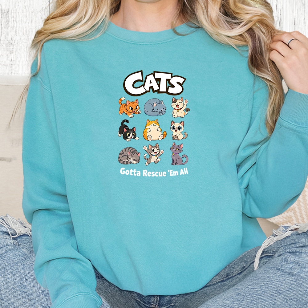 Comfort Colors Gotta Rescue Em All Premium Sweatshirt - Seafoam