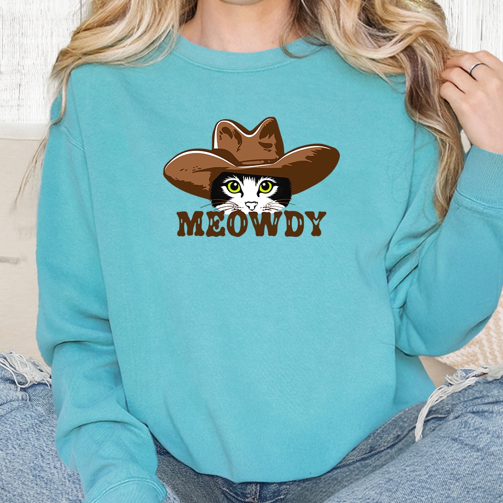 Comfort Colors Meowdy Premium Sweatshirt - Seafoam
