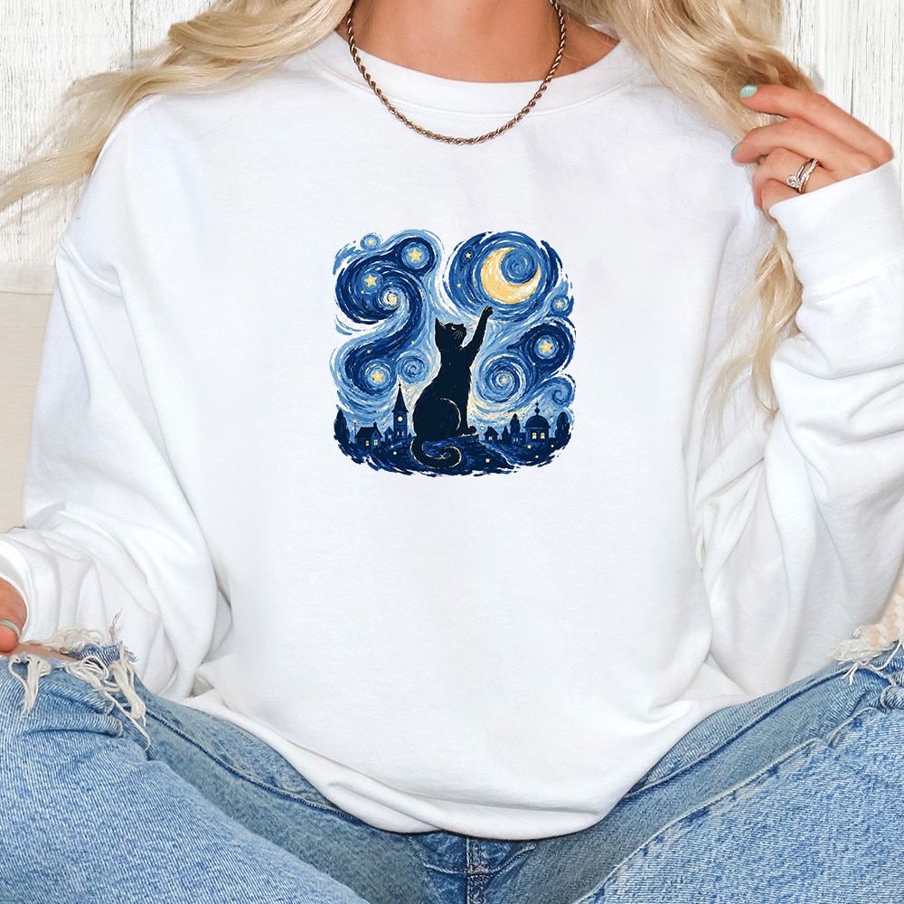 Comfort Colors Moonlit Whiskers Premium Sweatshirt - White