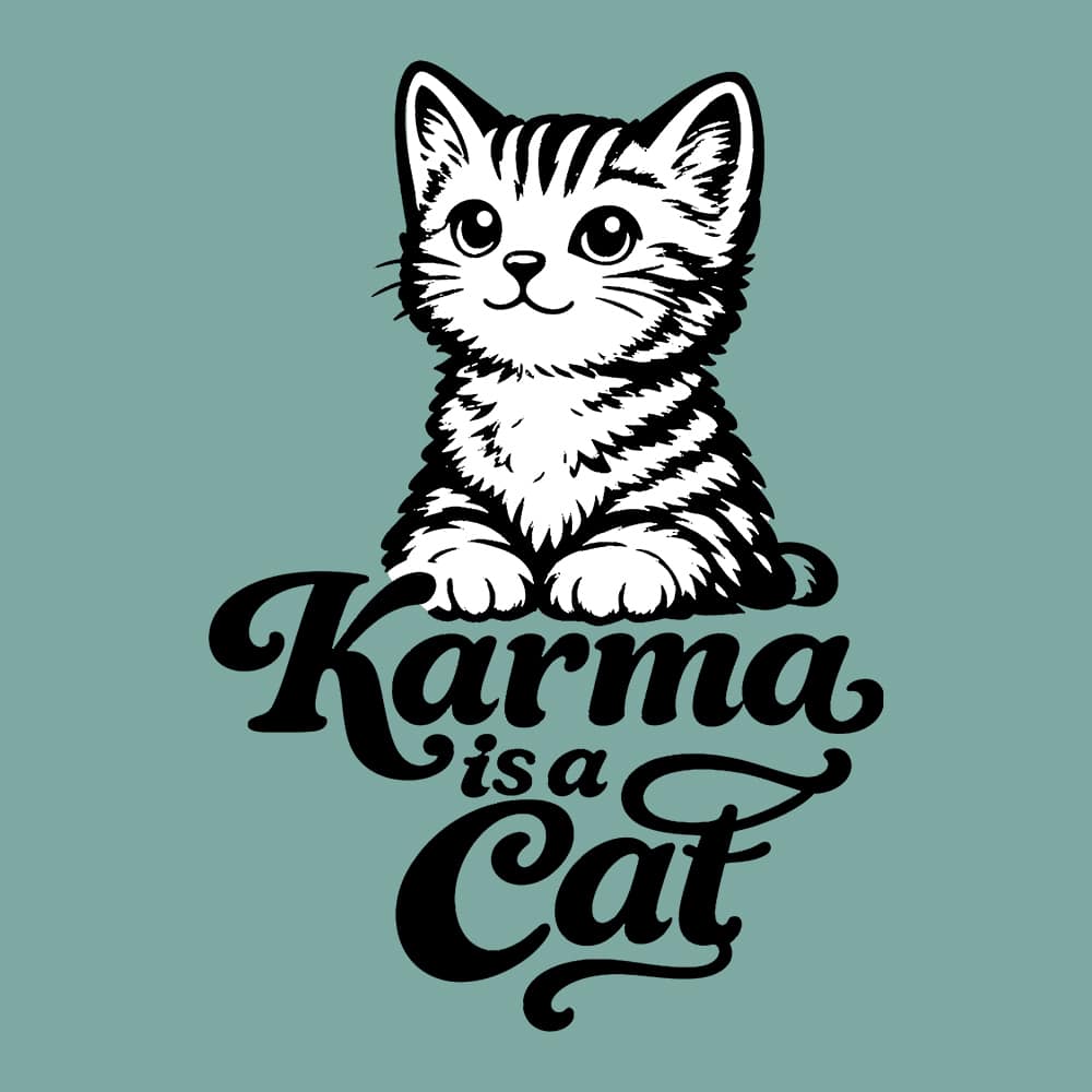 Comfort Colors Karma Is A Cat Premium Sweatshirt - Seafoam - Image 2