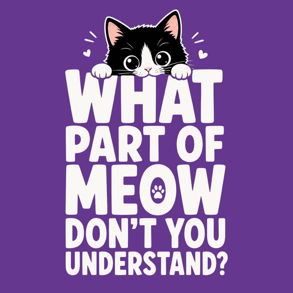 What Part Of Meow Don’t You Understand? Standard Tee Purple - Image 2